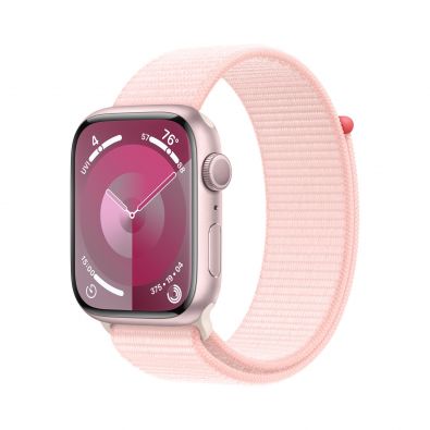 Apple Watch Series 9 GPS, 41mm Pink Light Pink Sport Loop