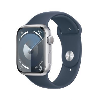 Apple Watch Series 9 GPS, 41mm Silver Storm Blue Sport Band S/M
