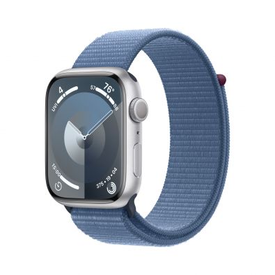 Apple Watch Series 9 GPS, 41mm Silver Winter Blue Sport Loop
